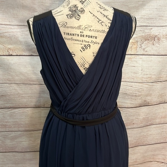 ModCloth Wholly Romantic Dress Midi NWT Sash Size Medium Grecian Navy Blue - Picture 6 of 12